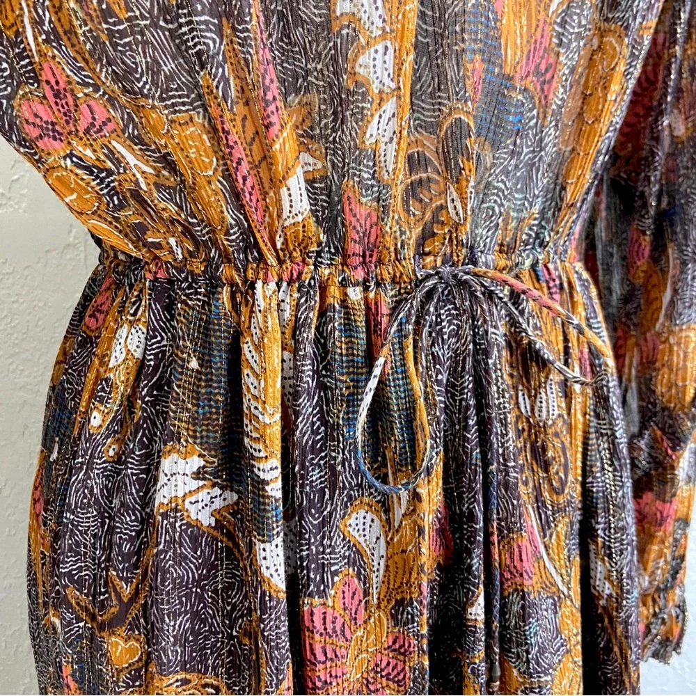 $650 Ulla Johnson RARE! Paola Silk Lurex Midi Dress - Picture 11 of 15